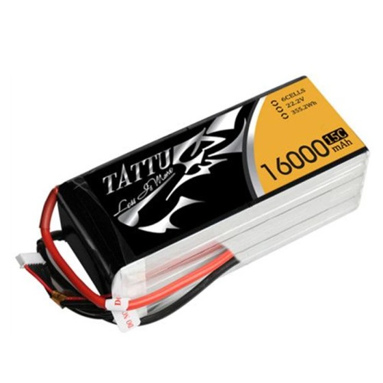 Tattu Lipo Batterie 6S 16000mAh Lipo 22.2V 15C UAV Drohnen batterie für Quadcopter Frame FPV Drohne Akku